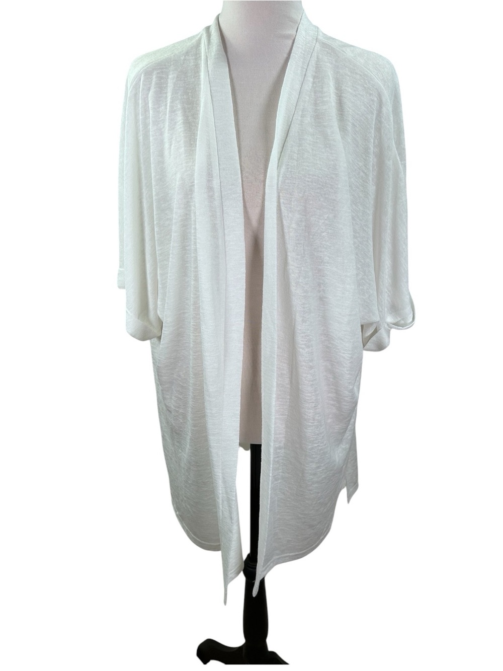 Merokeety Kimono Cardigan Women’s XXL White Lightweight Sheer Open Front NWT